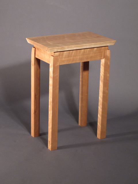 A pair of small narrow end tables- solid wood furniture 