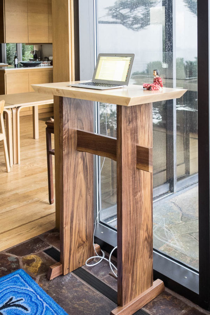 Stand Up Desk Modern Wood Writing Desk Tall Desk for 